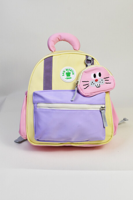 Mochila Infantil con Bolsillo Rosado