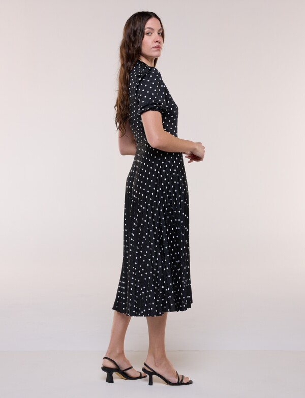 Vestido Lunares Lazo NEGRO/BLANCO