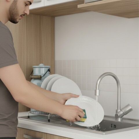 Kit de cocina compacta 4 puertas 1 cajón Patas Ajustables y Rieles Metálicos 122 x 52 x 187cm - Carvale / Blanco Kit de cocina compacta 4 puertas 1 cajón Patas Ajustables y Rieles Metálicos 122 x 52 x 187cm - Carvale / Blanco