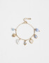 Pulseras Flexibles Azul Pulsera Flexible Multi Dije - Dorado