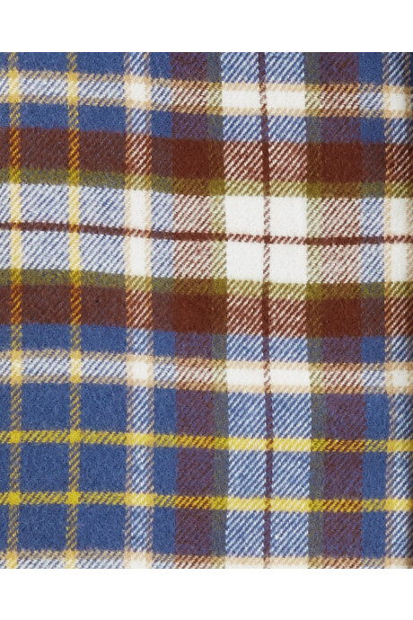 Set dos piezas enterito de pana y camisa escocesa Sin color