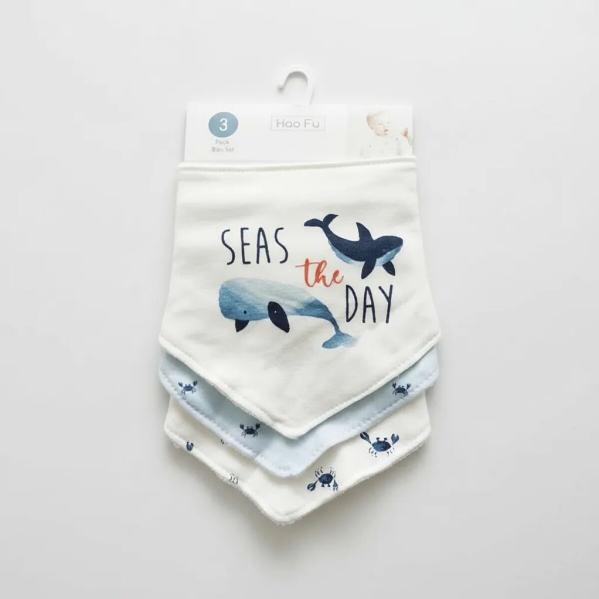 Set x3 baberos bandana GROW - ballenas 