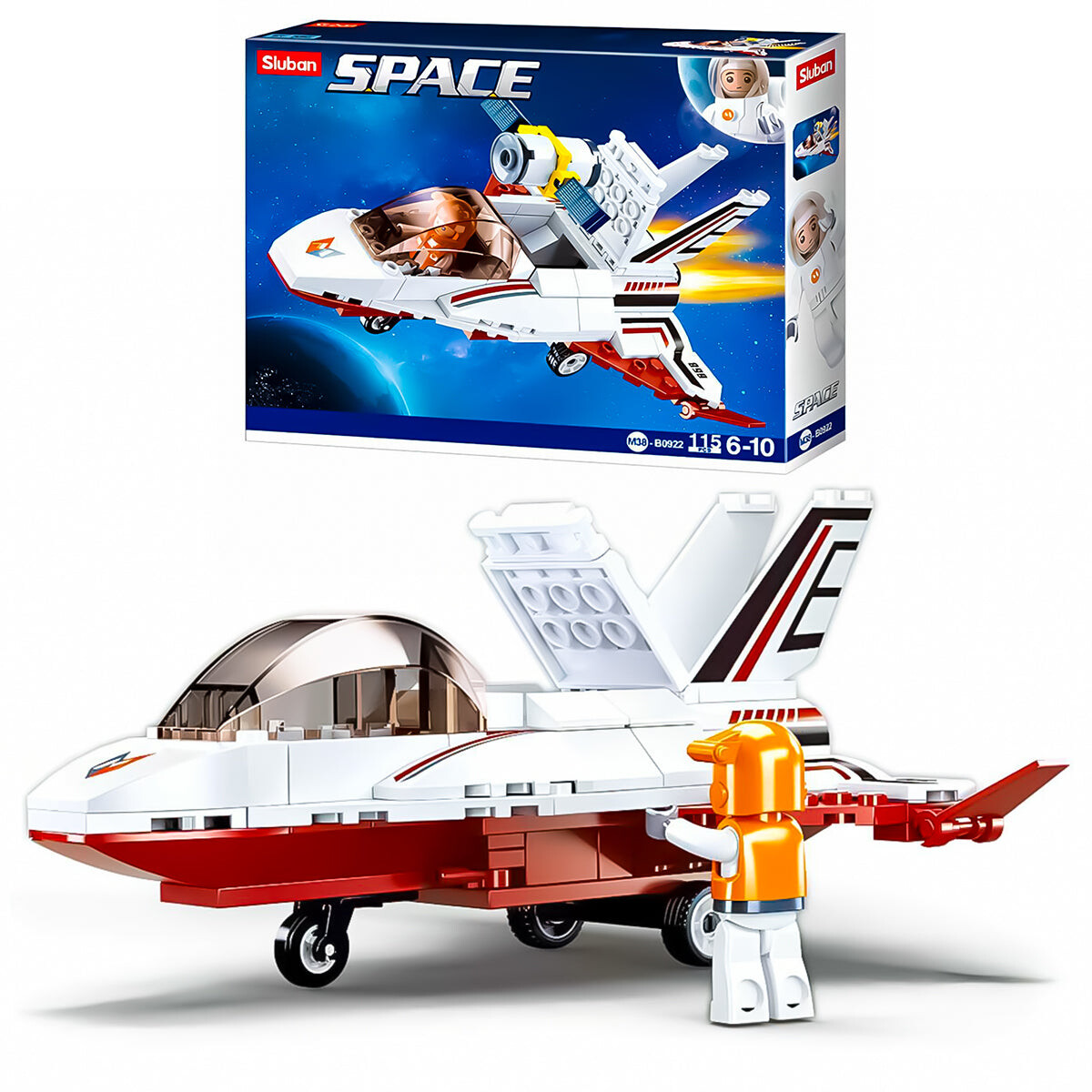 Avión Espacial Sluban Bloques Construcción 115pzs 