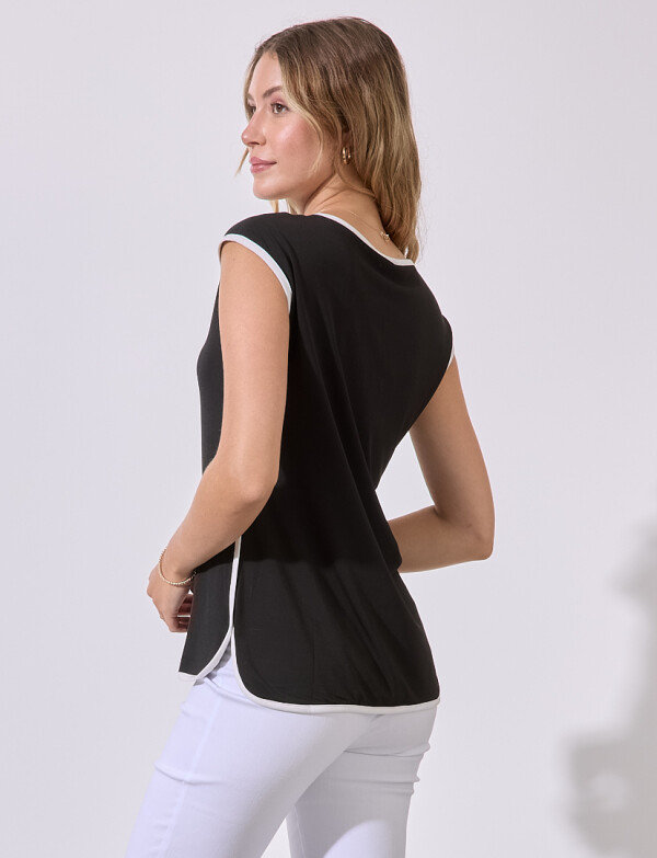 Blusa Zips NEGRO/BLANCO