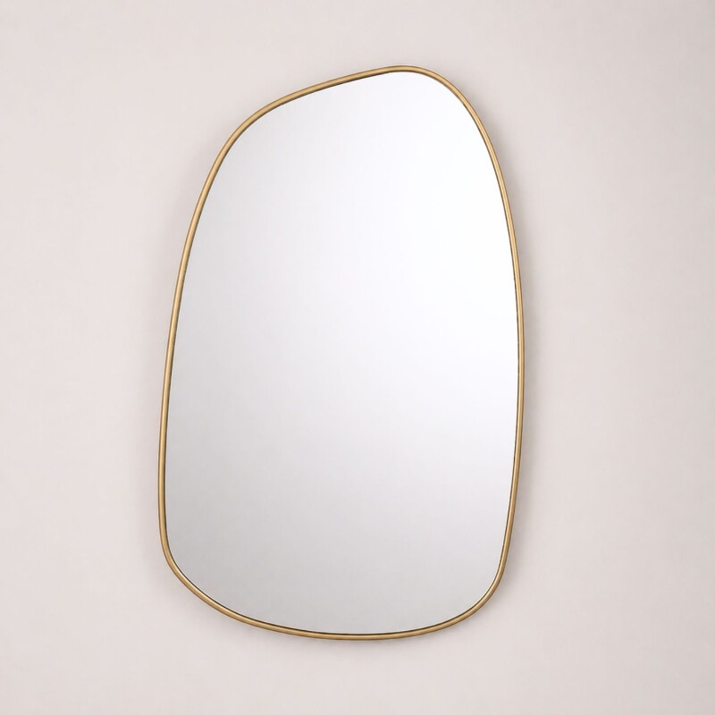 Espejo Lumax Anador Diseño Moderno Irregular 50 x 80cm Dorado