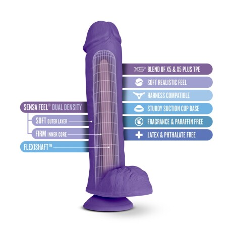 Dildo Realístico Doble Densidad Au Naturel Big John Violeta