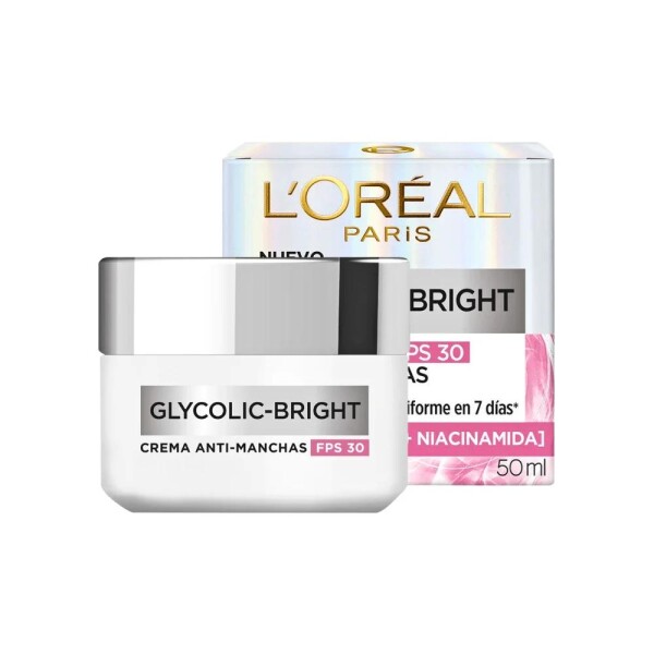 Crema de Día Anti-Manchas Glycolic Bright FPS 30 50 mL - L'Oréal Crema de Día Anti-Manchas Glycolic Bright FPS 30 50 mL - L'Oréal