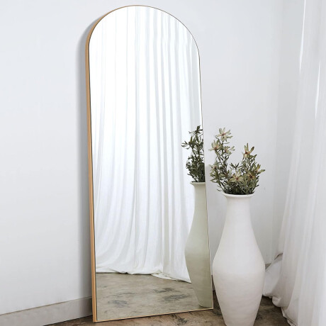 Espejo de pie ovalado con borde Dorado