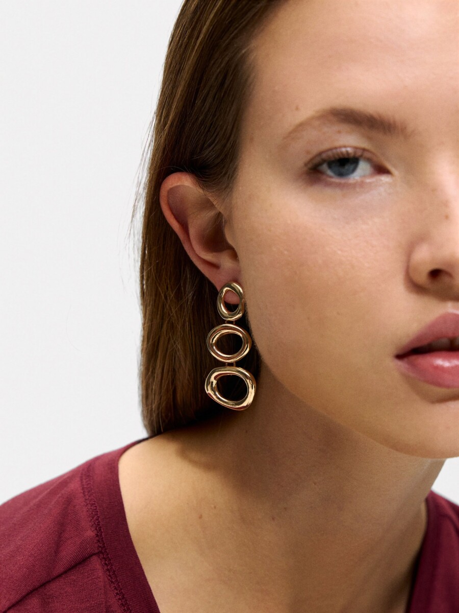 Pendientes Largos Con Aros dorado