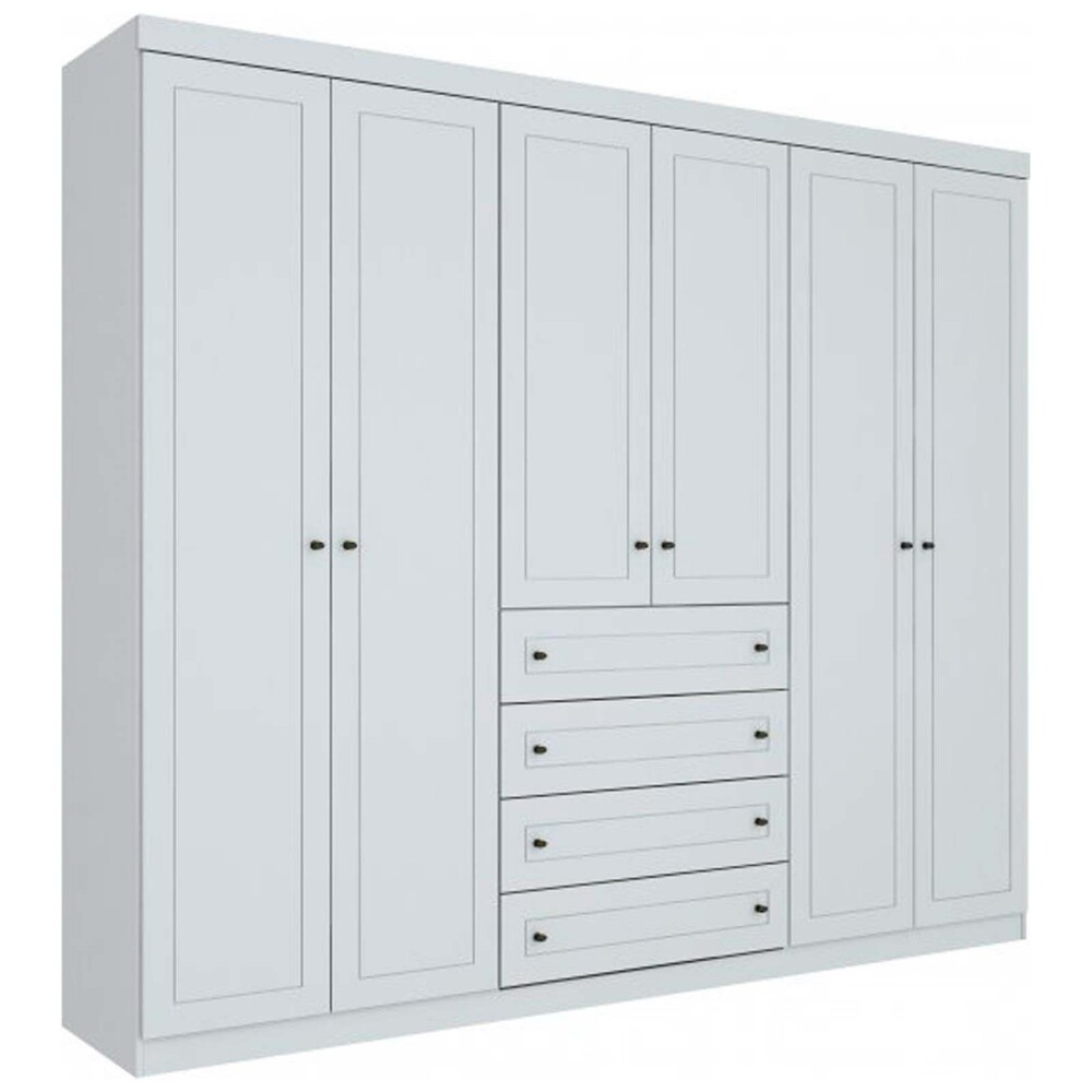 PLACARD ROPERO 6 PUERTAS MDF-Y-MDP BLANCO AMERICANO