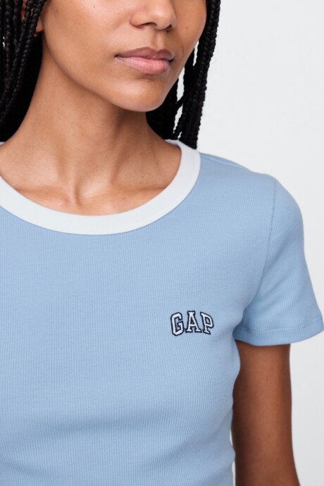 Remera Mini Logo Gap Mujer Blue Suede