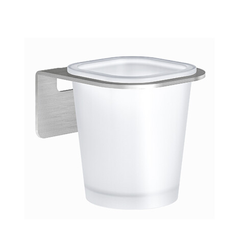 PORTA VASO PORTA CEPILLOS AC INOX DE PEGAR INOX FINELINE GRIS-BRUSHED NICKEL