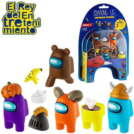 Figuras Muñecos Among Us x5 + Accesorios Original Figuras Muñecos Among Us x5 + Accesorios Original