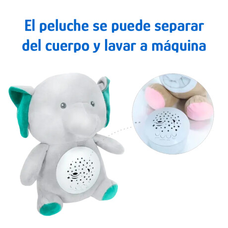 Peluche Musical Baby Doll 0-12M Ruido Blanco Luces Lavable Verde