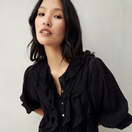 CAMISA FLORICA Negro