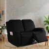 Funda sillón reclinable 2 cuerpos lisa Negro
