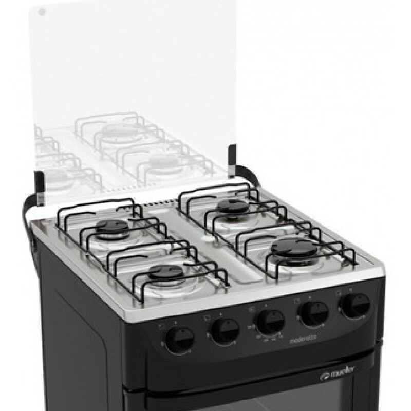 COCINA MUELLER MODERATTO 4 HORNALLAS NEGRA