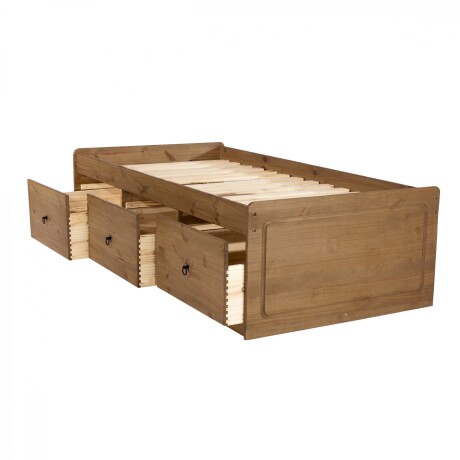 Cama 1 plaza con cajones Linea Naturale Roble