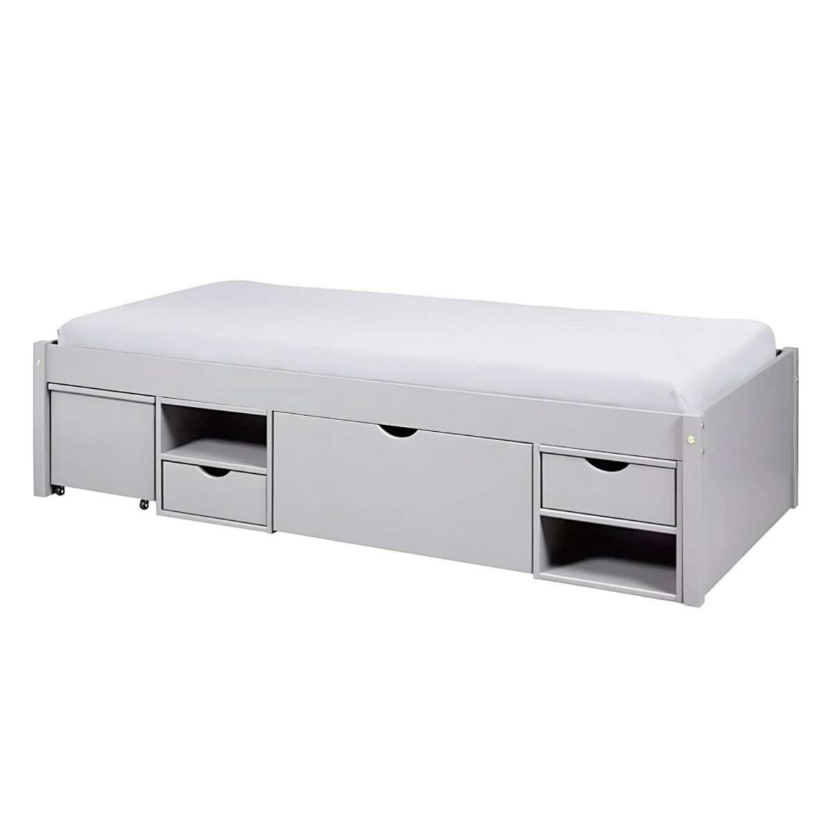 Cama 1 plaza Con Cajones Linea Charme - Gris 