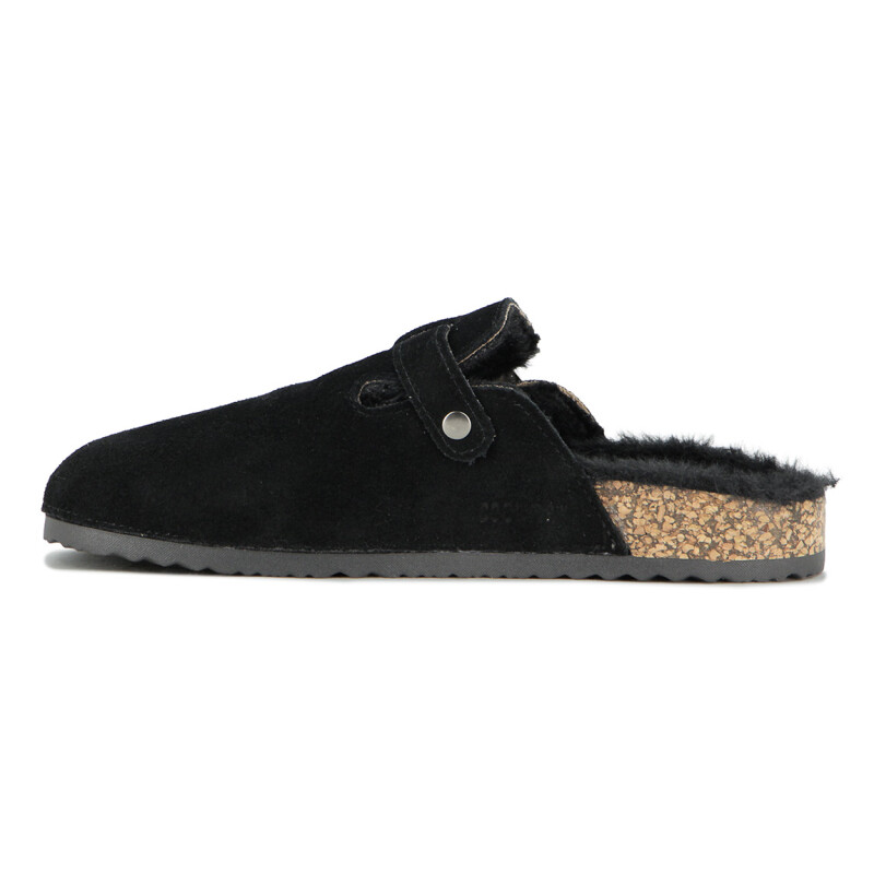 Country Zueco Dama Una Tira C/ Hebilla Y Corderito - Negro Negro