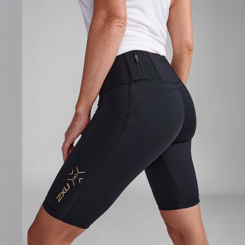Light Speed Mid-Rise <br /> Compshort - Mujer Black/gold Reflective