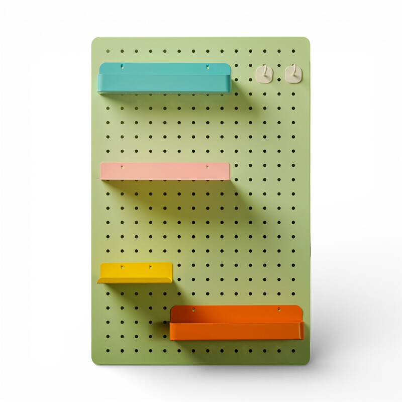 Panel perforado pegboard metálico organizador de pared 60x40 cm – Multiuso para el hogar Verde