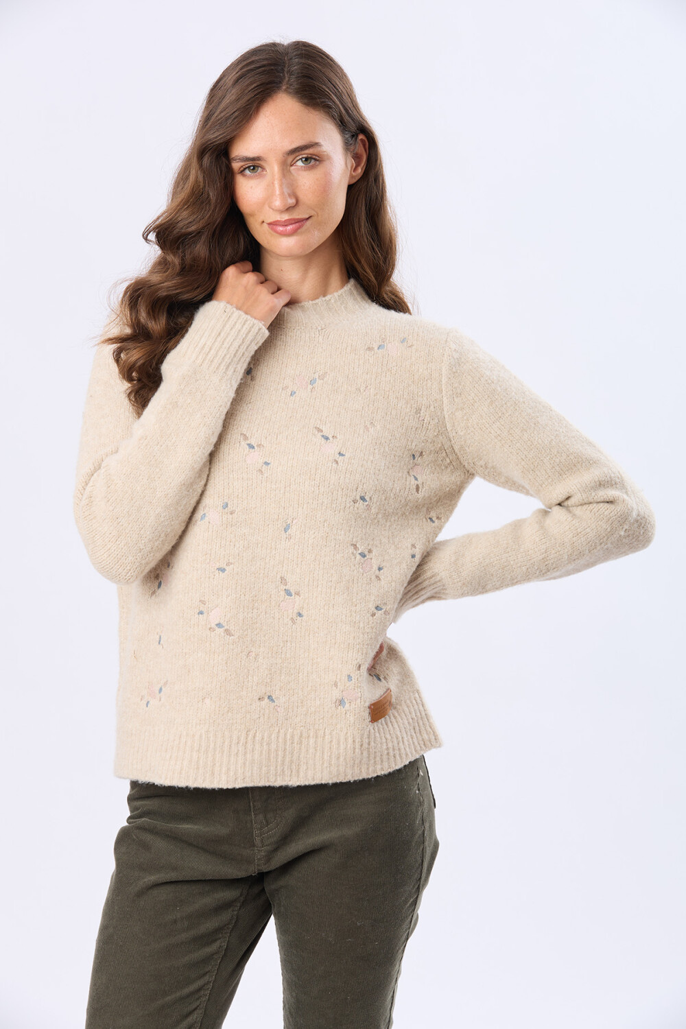 BUZO TEJIDO BORDADO Beige