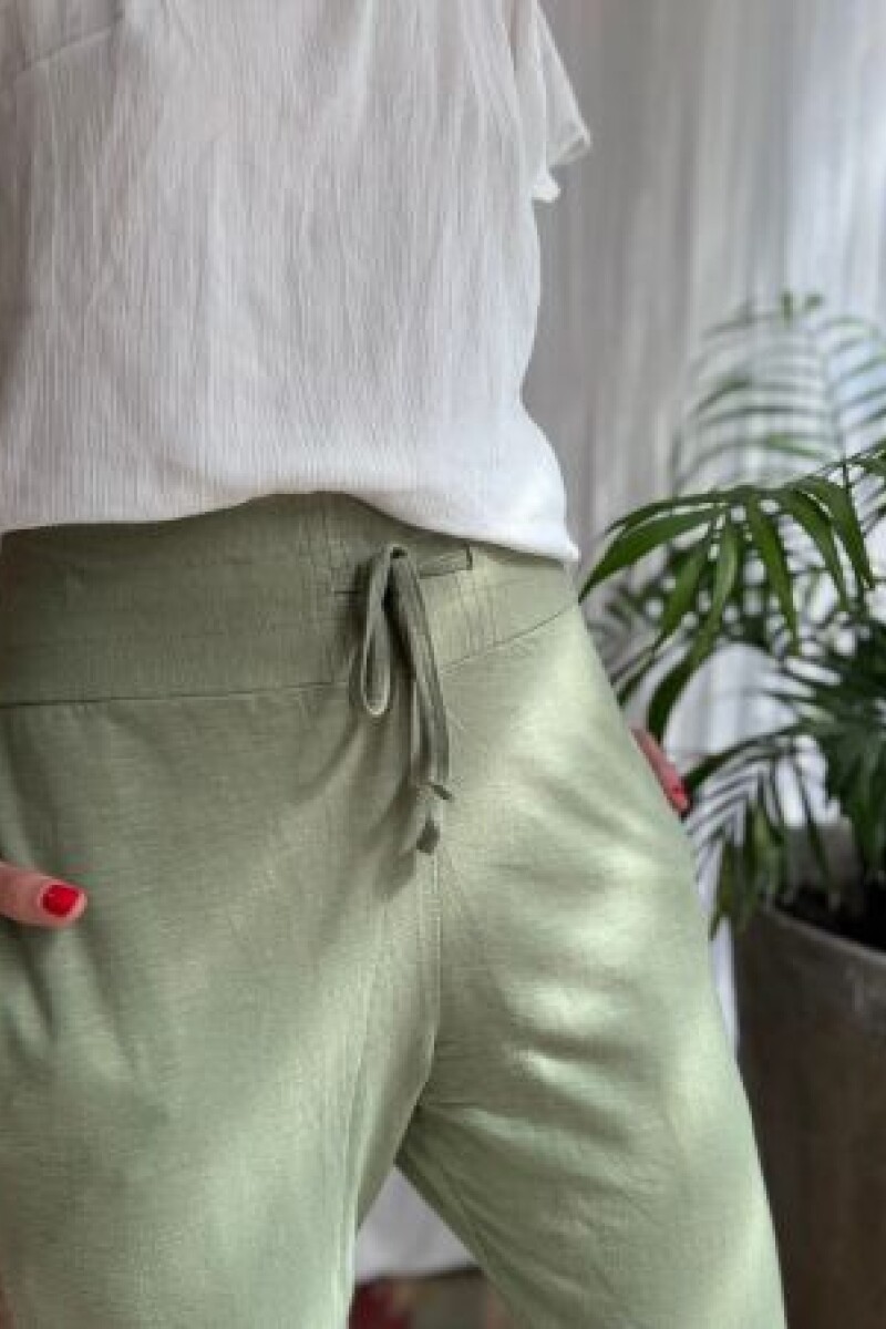 Pantalón chupin bambú Verde agua