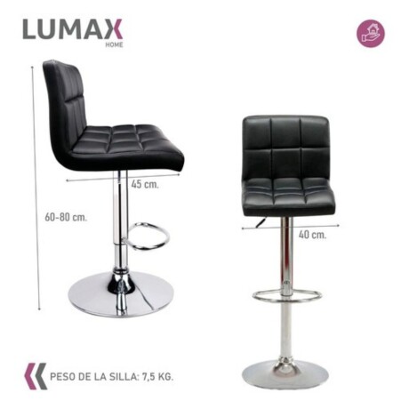 Taburete para bar tipo Sillon Lumax Odo Negro