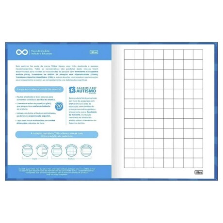 Cuadernola Tilibra Neurodiversidad 40 hojas Cuadriculadas 2x2 cm Rosado