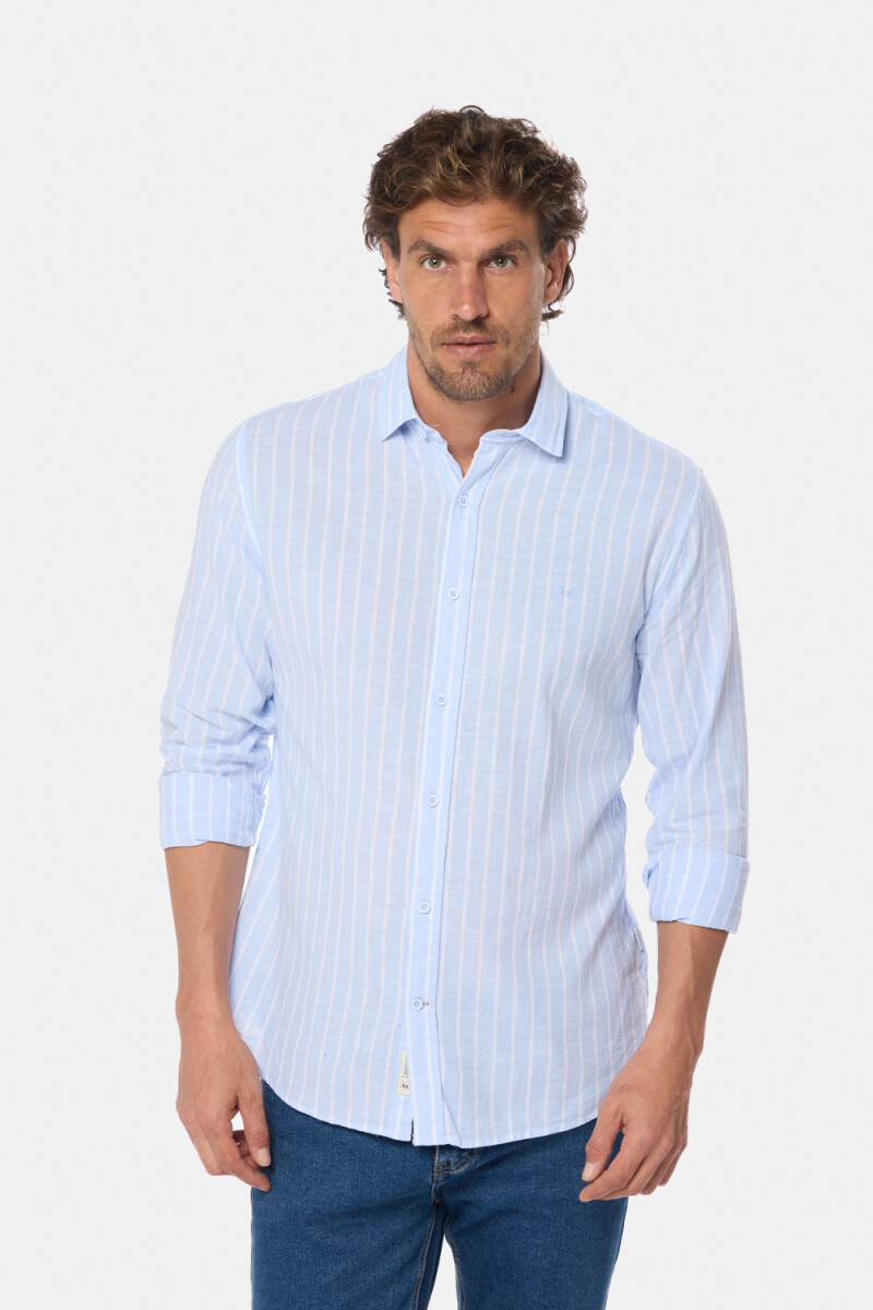 CAMISA DE LINO - Azul 