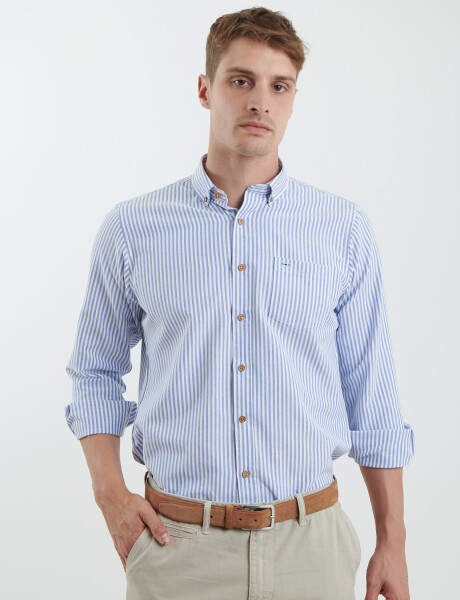 012622 CAMISA HARRINGTON LABEL Azul Osc/natural