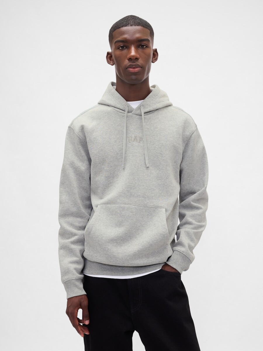 Buzo Canguro Mini Logo Gap Hombre - Heather Grey 