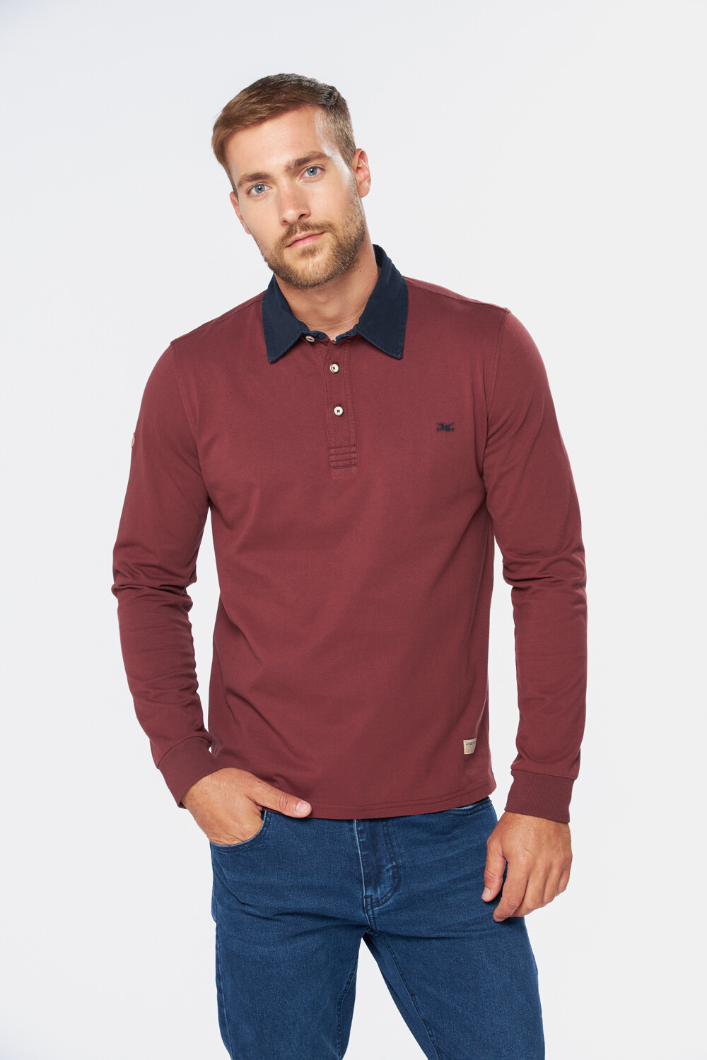 REMERA POLO LISA Bordo