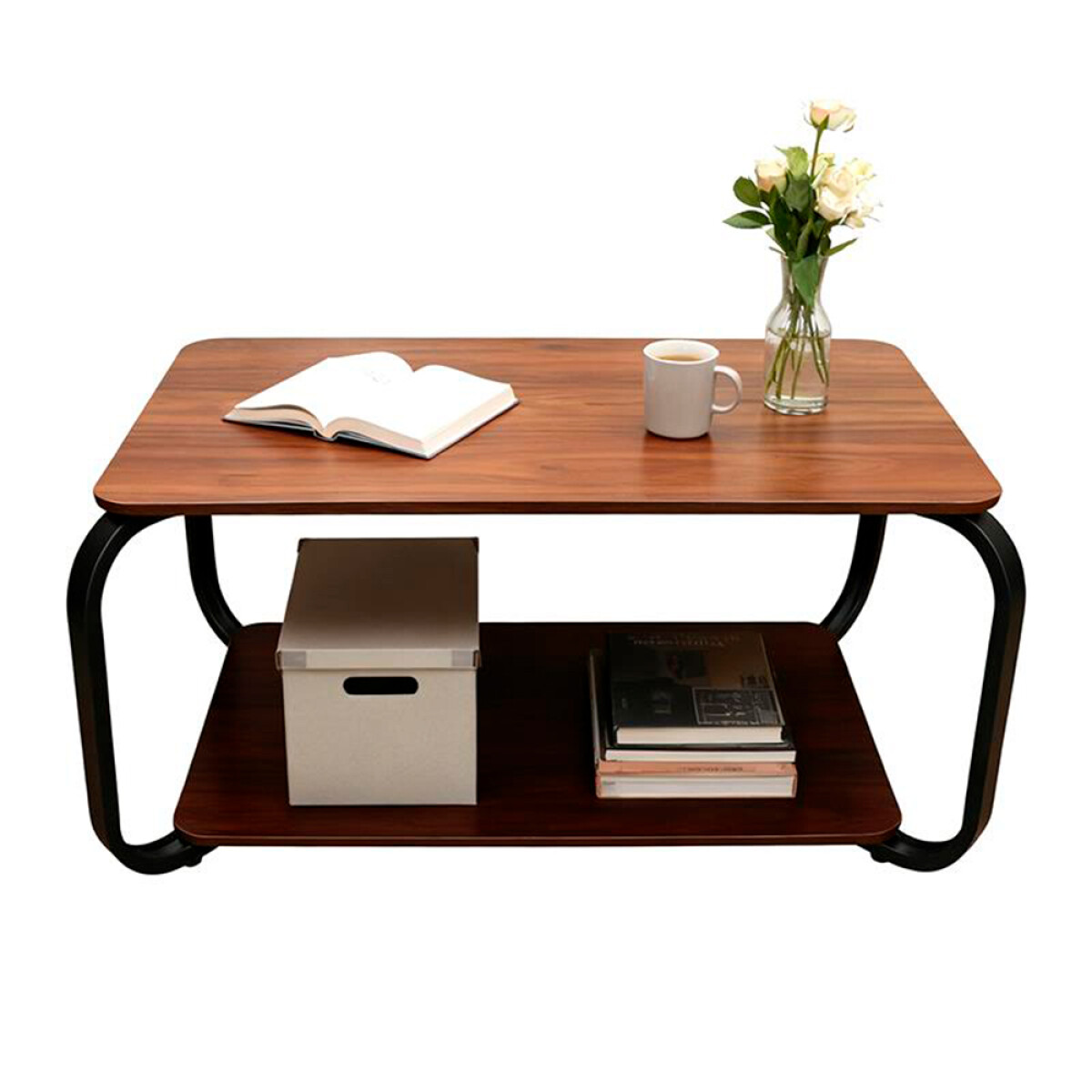 Mesa Ratona 2 Niveles Estantes 100 X 60Cm Mdf 12Mm Ub - MARRON 