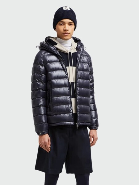 Moncler - Campera rellena de plumas Doble Capucha, Besines Azul