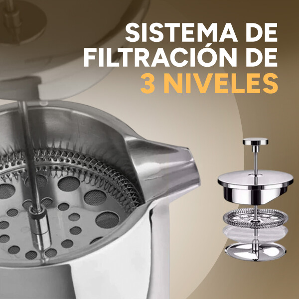Cafetera Prensa Francesa Aluminio Embolo 1 Litro Doble Pared Cafetera Prensa Francesa Aluminio Embolo 1 Litro Doble Pared