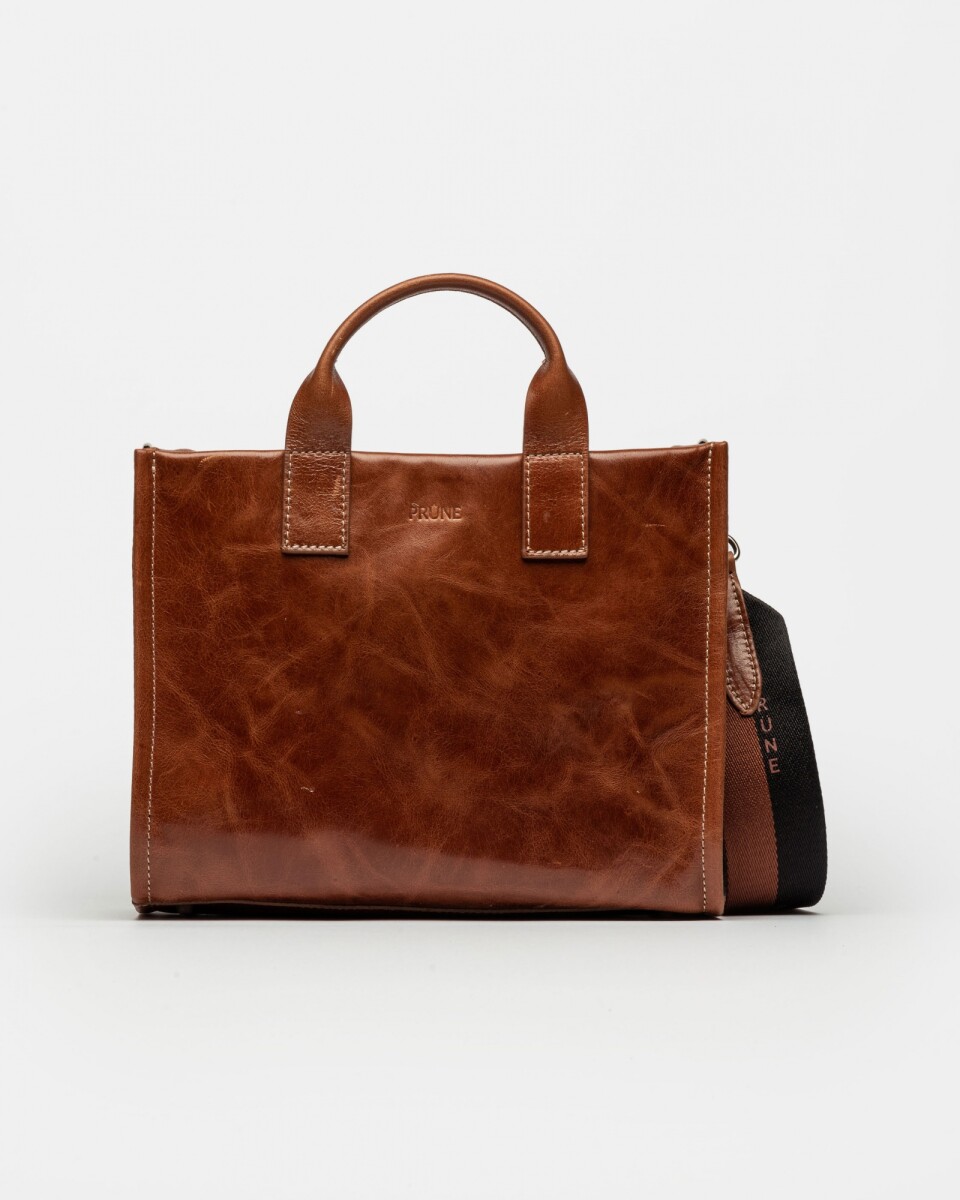 Cartera de Mano Capri En Cuero Liso - Cuoio 