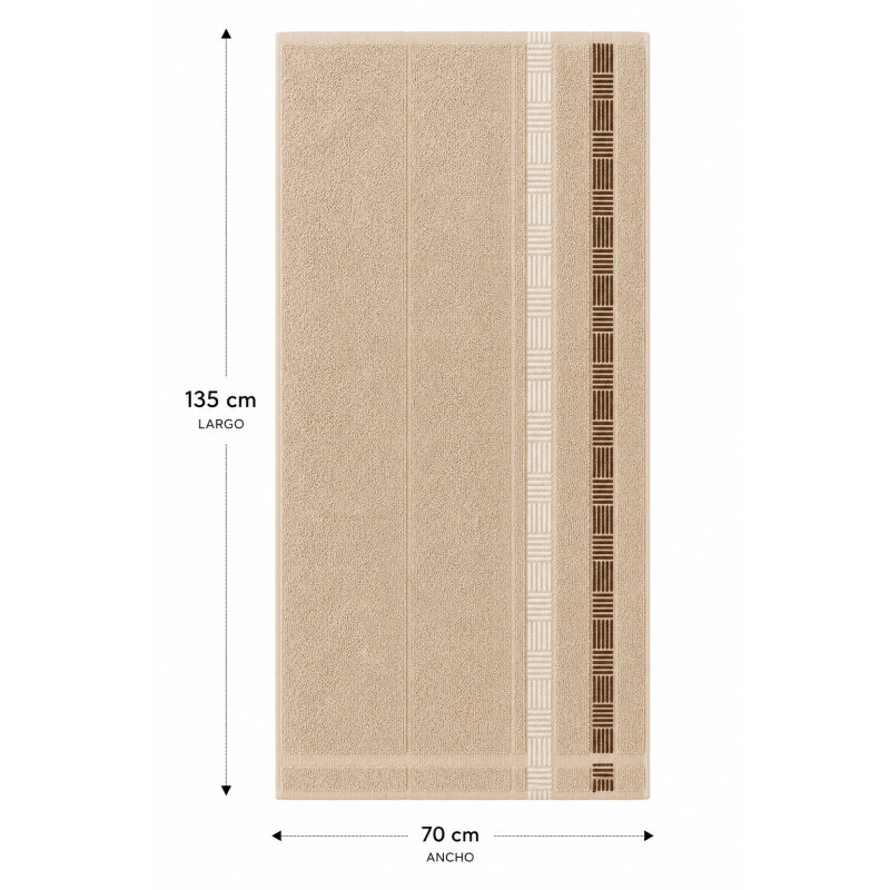 Toalla de Baño en Aldogón 70x135cm Moreto Beige