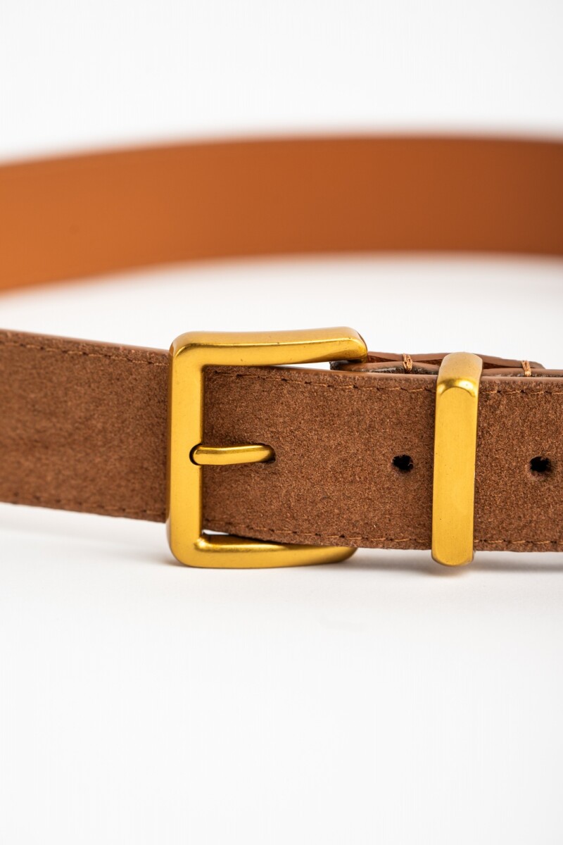 Cinto Gamuza Cuero Marron