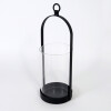PORTA VELA METAL NEGRO/VIDRIO 10X10X27CM Unica