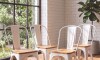 Silla Tolix Pack 4 unidades Metálica Asiento En Madera Blanco