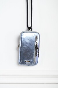 Porta Celular Metalizado Celeste
