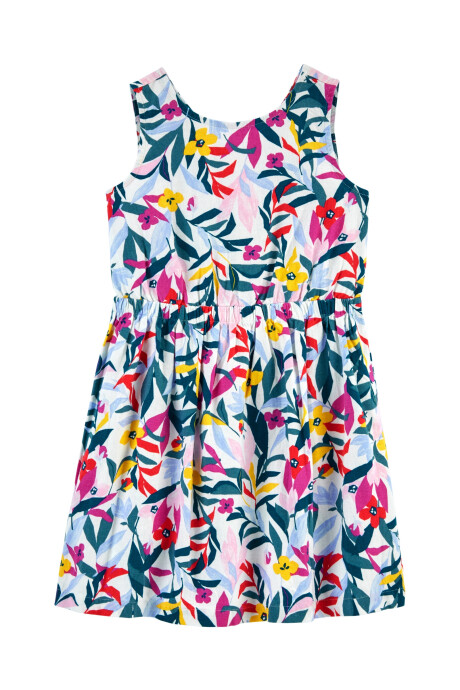 Vestido de lino con abertura en espalda 0