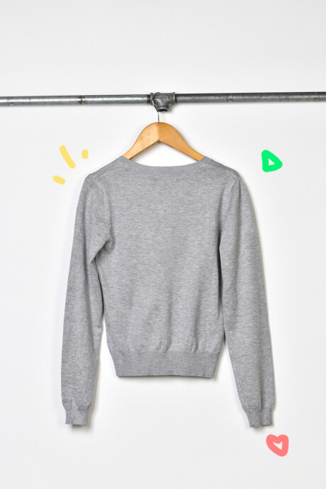 Cardigan Niña escote U Gris