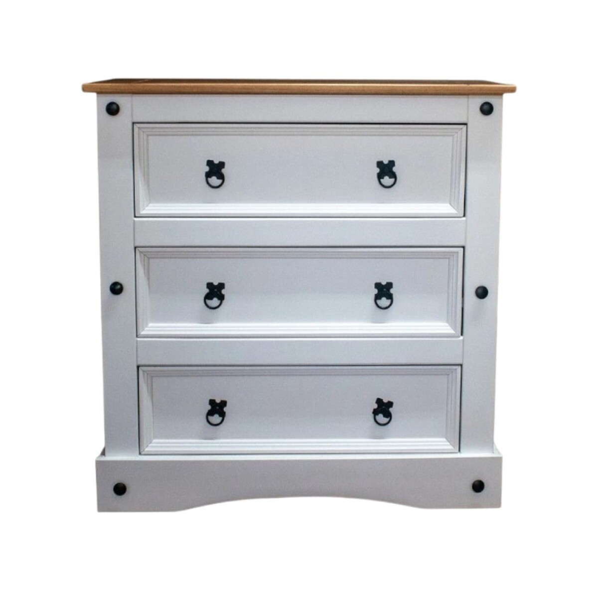 COMODA 3 CAJONES CERA BLANCO P2601 