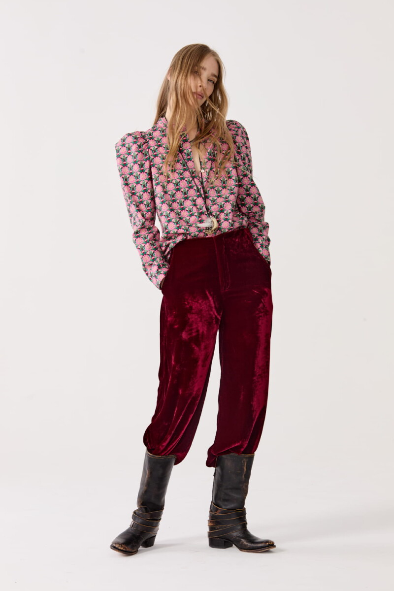 Pantalón New Luna en Terciopelo - Rosso 