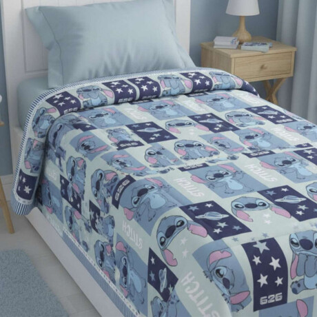 Acolchado Infantil Stitch 1 Plaza 100% Microfibra Stitch