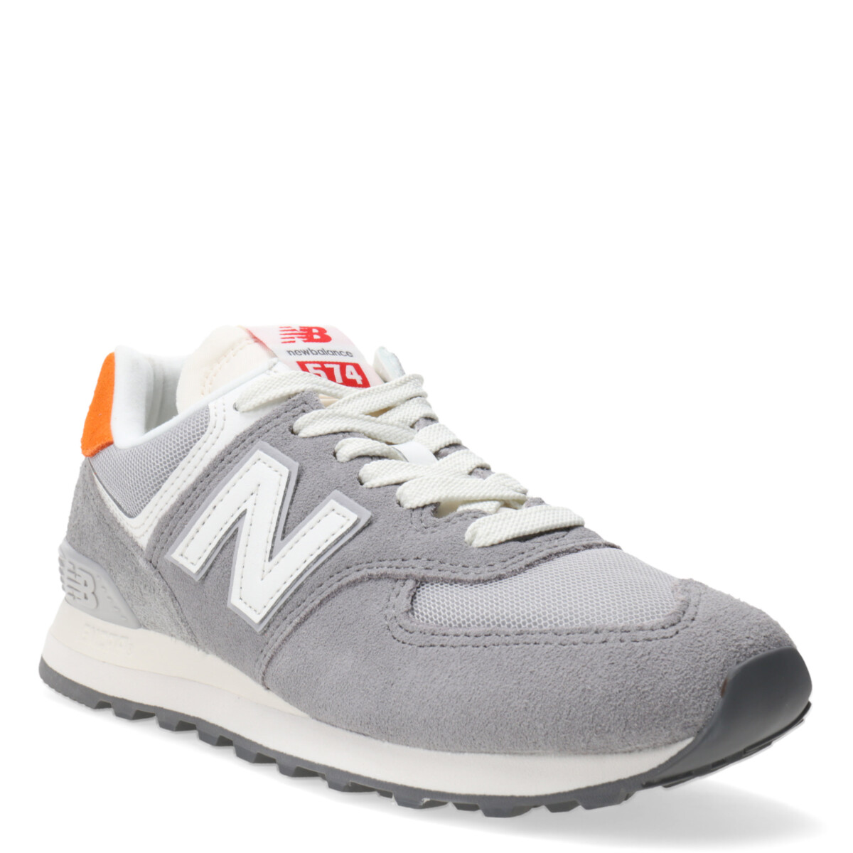Championes de Mujer New Balance 574 - Gris - Blanco - Anaranjado 