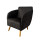 Sillón poltrona Lumax Kira nórdico 1 cuerpo de tela Negro
